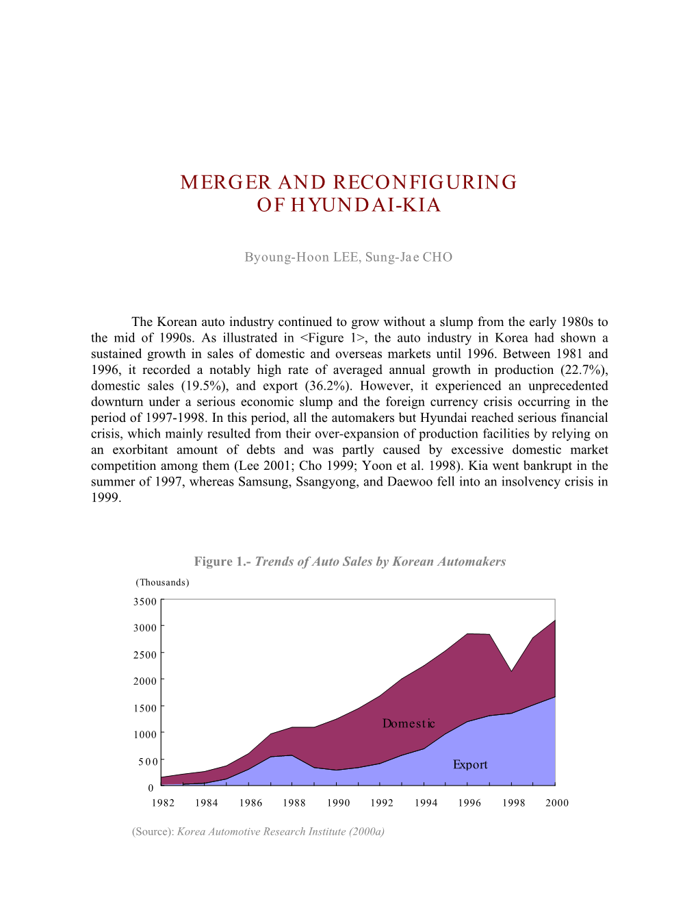 Merger and Reconfiguring of Hyundai-Kia
