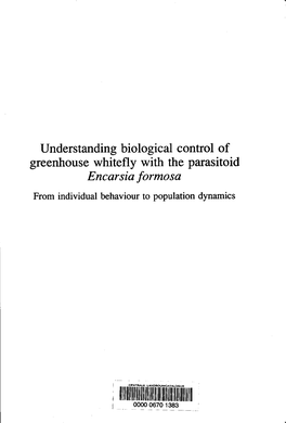 Understanding Biological Control of Greenhouse Whitefly with the Parasitoid Encarsia Formosa from Individual Behaviour to Population Dynamics
