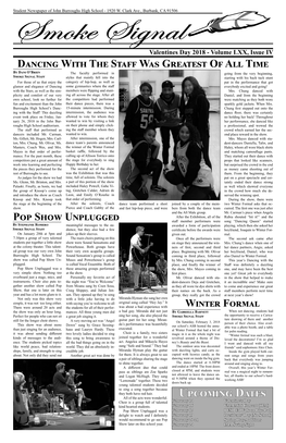 Smoke Signal Wishes the Best the Smoke Signal Is the Oﬃ Cial Newspaper of John Burroughs High School, Created a Certain Way About Jonathan, by Journalism Students