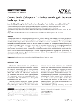 (Coleoptera: Carabidae) Assemblage in the Urban Landscape, Korea