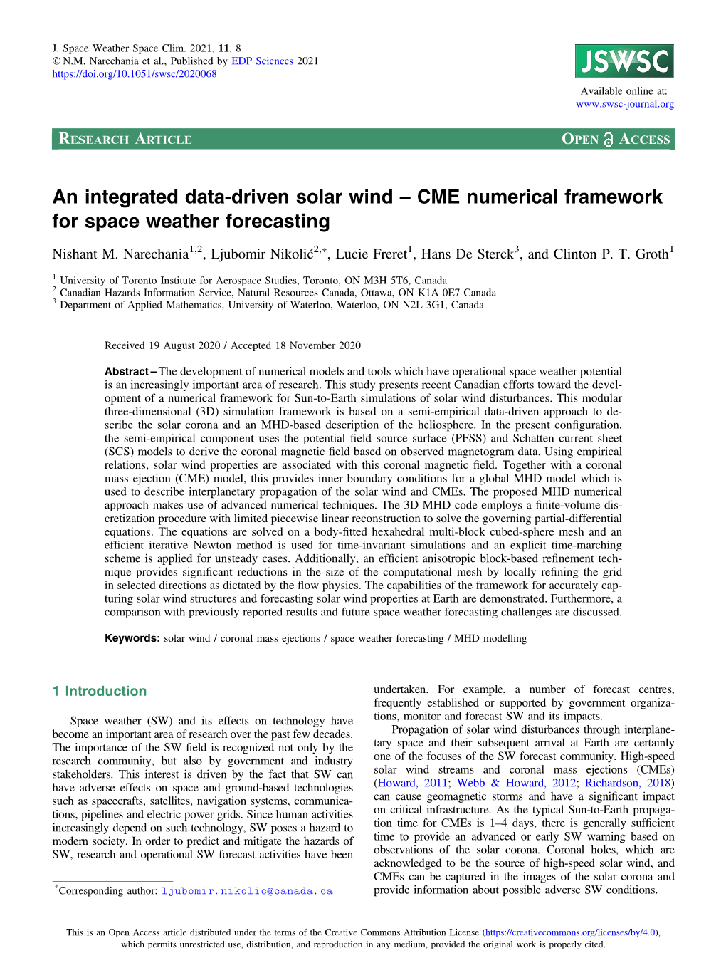 An Integrated Data-Driven Solar Wind – CME Numerical Framework for Space Weather Forecasting