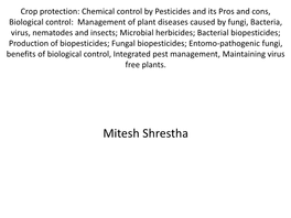 Crop Protection: Chemical Control by Pesticides and Its Pros and Cons