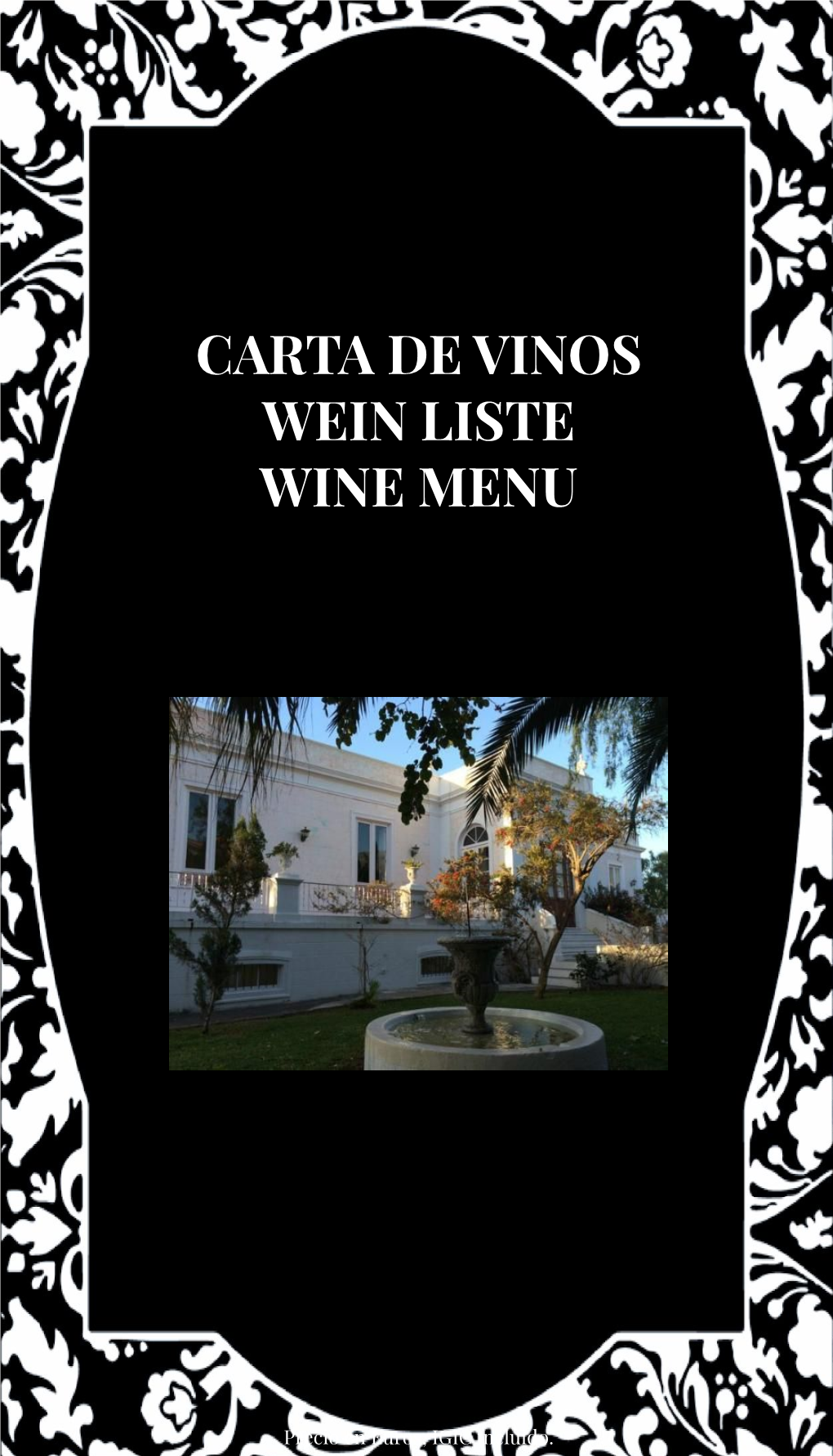 Carta De Vinos Wein Liste Wine Menu