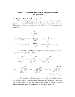 Chapter 1 Organoaluminum Reagents for Selective Organic Transformation