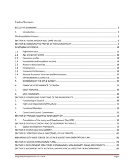 Table of Contents