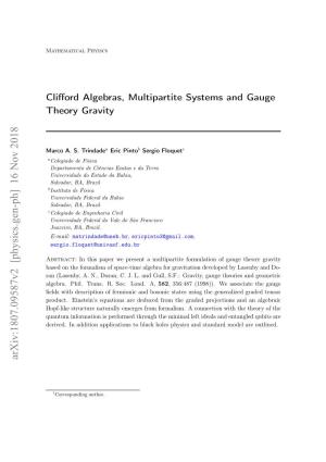 Clifford Algebras, Multipartite Systems and Gauge Theory Gravity