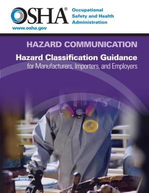 OSHA Hazard Classification Guidance for Manufacturers, Importers, And