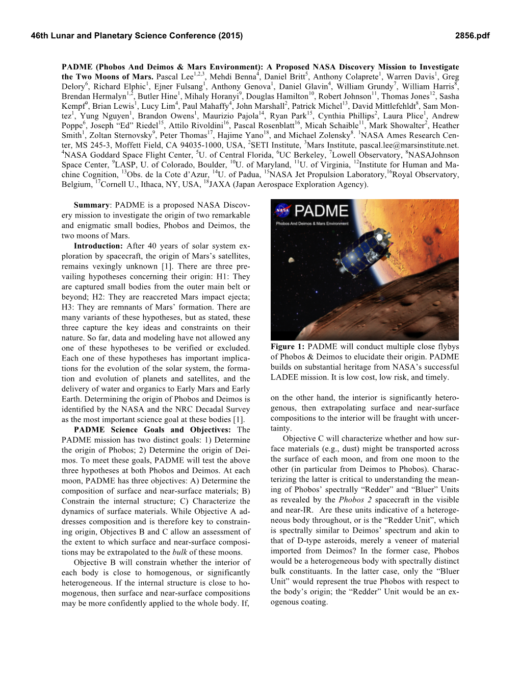 PADME (Phobos and Deimos & Mars Environment)