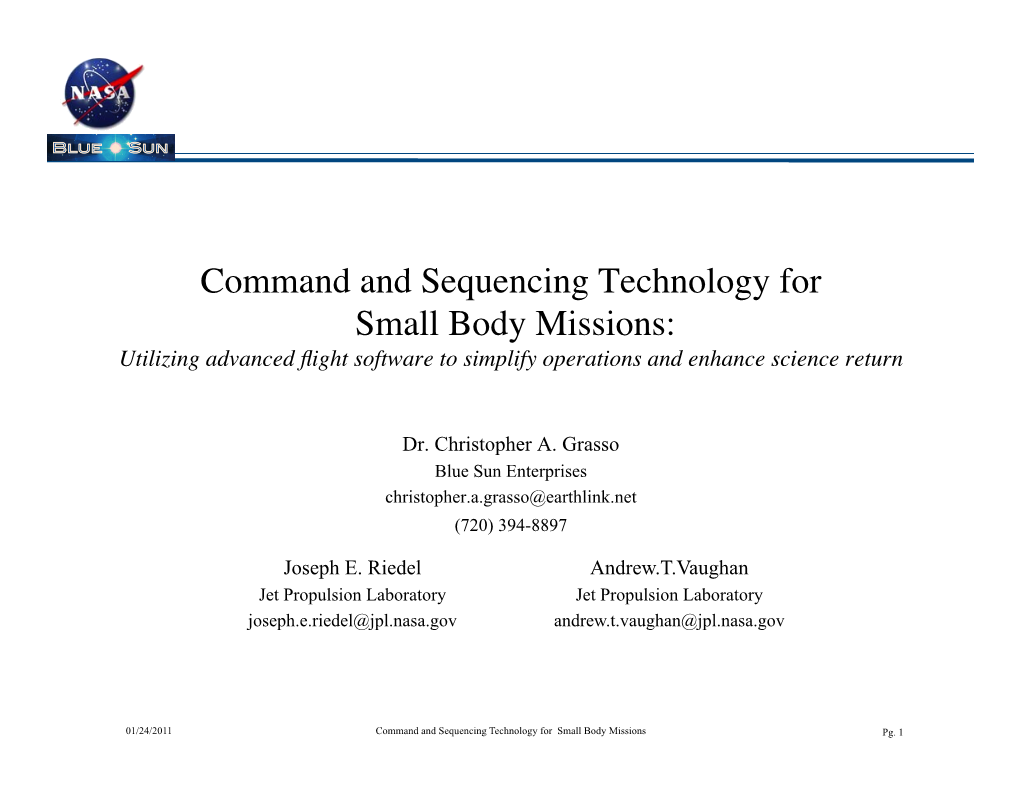 Command and Sequencing Technologies for Small Body
