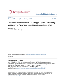 The Israeli Secret Services & the Struggle Against Terrorism by Ami Pedahzur