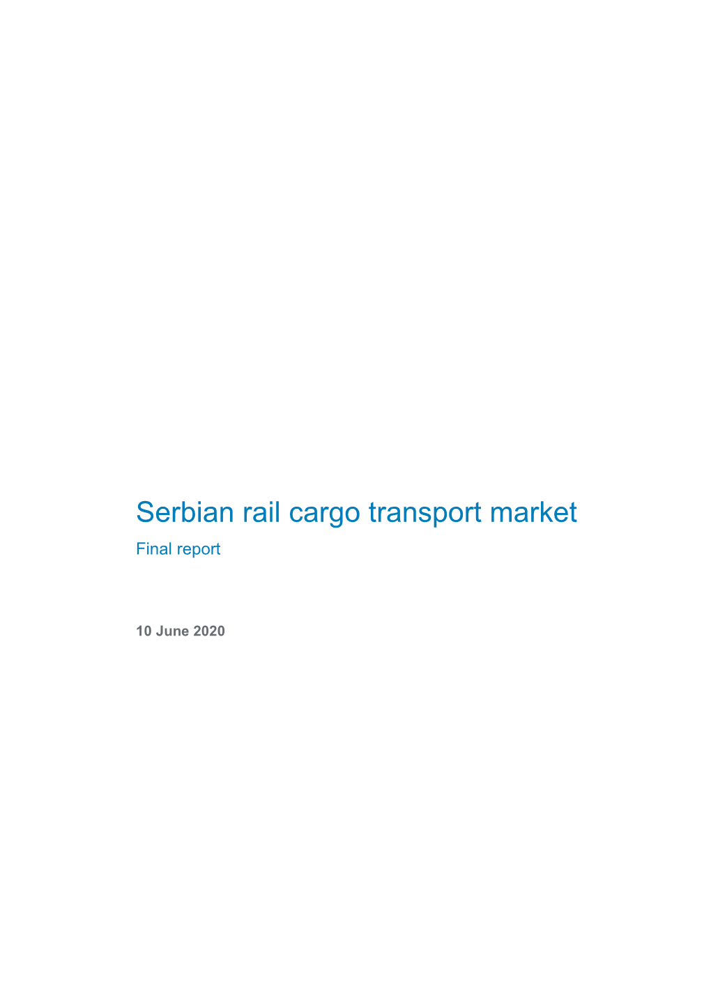 Serbian Rail Cargo Study