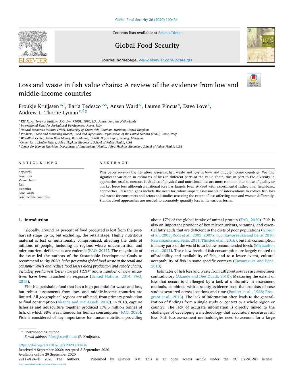 Download Loss and Waste in Fish Value Chains