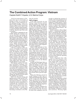 The Combined Action Program: Vietnam Captain Keith F