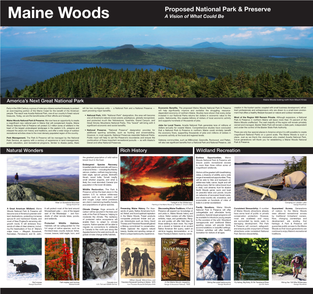 Maine Woods Proposed National Park & Preserve