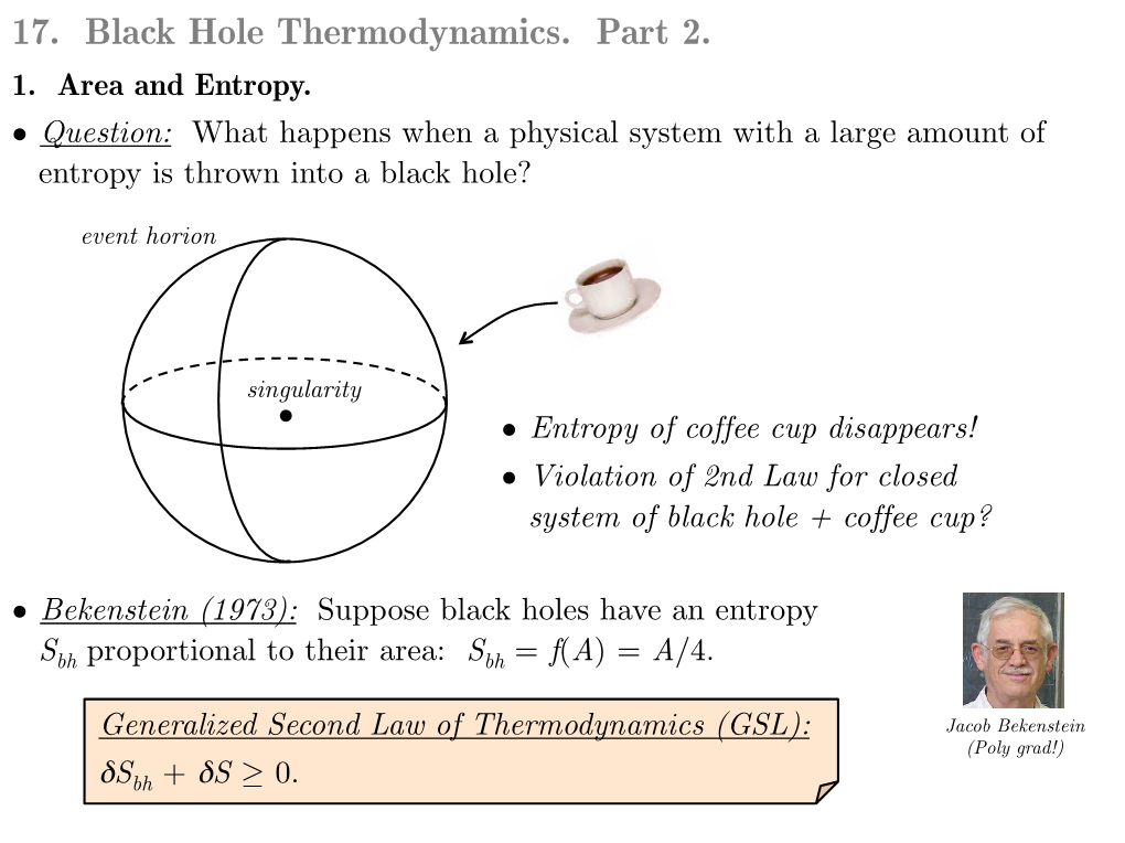 17. Black Hole Thermodynamics. Part 2. 1