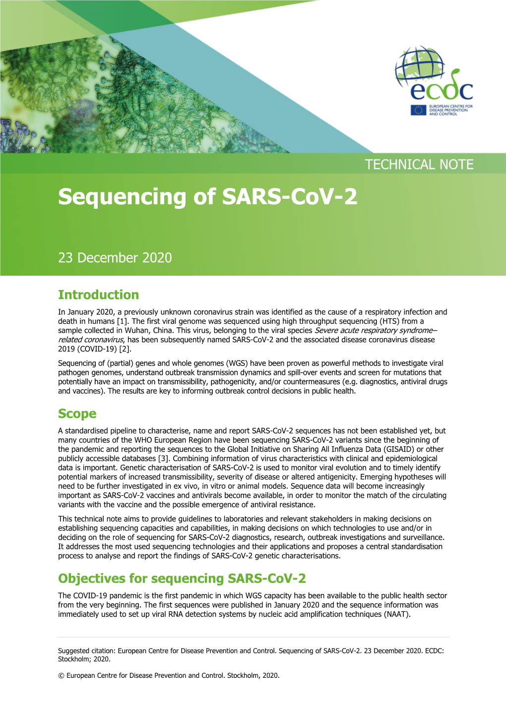 Sequencing of SARS-Cov-2