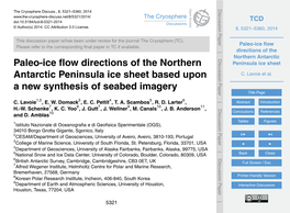Paleo-Ice Flow Directions of the Northern Antarctic