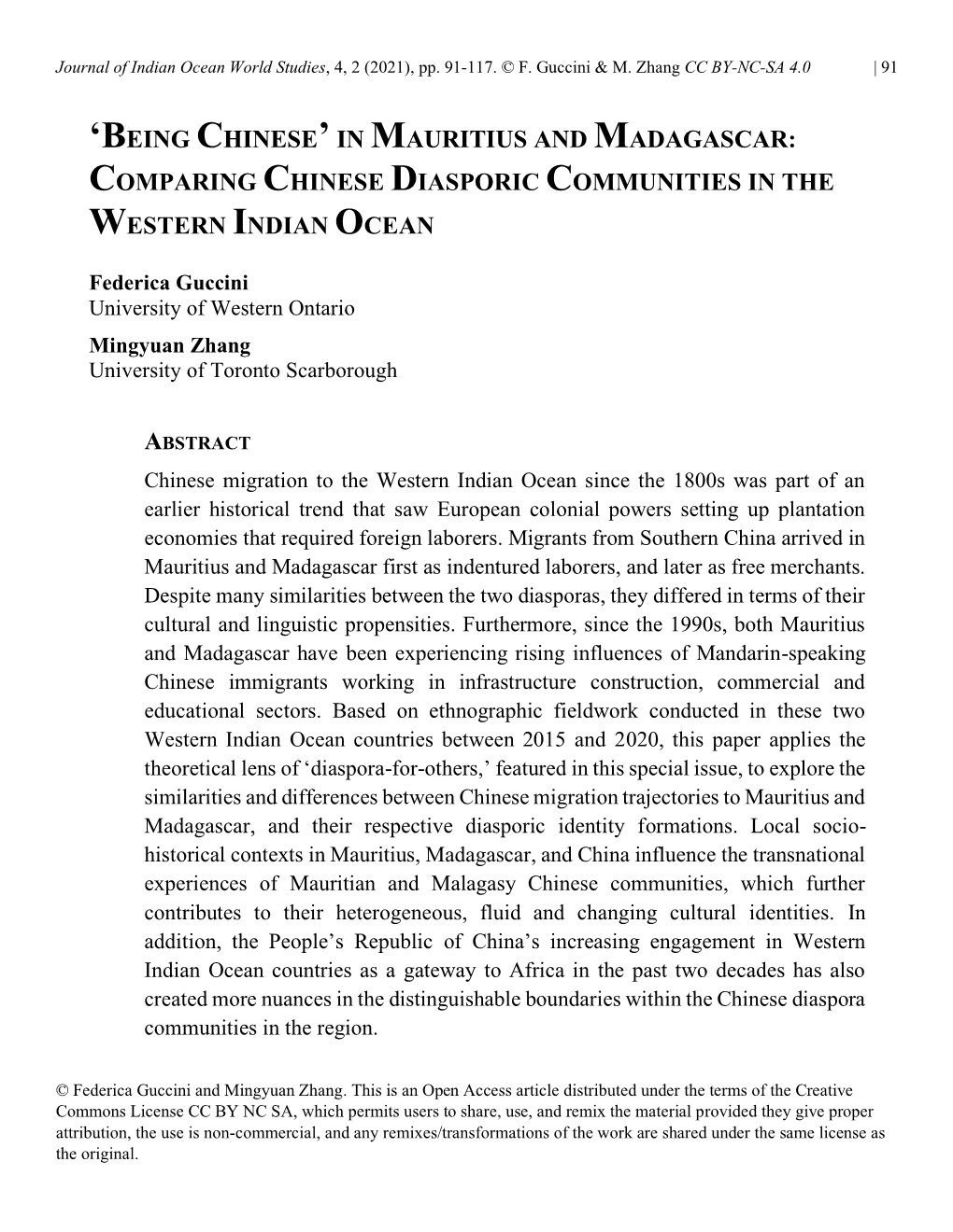 Comparing Chinese Diasporic Communities in the Western