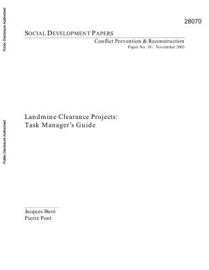 Landmine Clearance Projects: Task Manager’S Guide