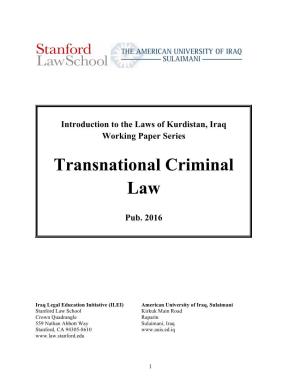 Transnational Criminal Law