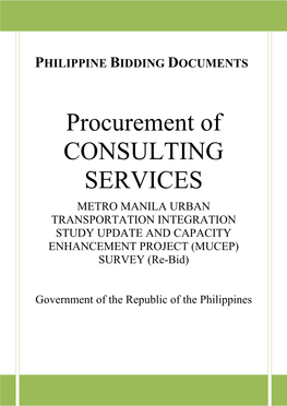 Procurement of CONSULTING SERVICES