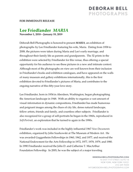 Friedlander Press Release Final 10.29.18