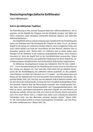 Deutschsprachige Jüdische Exilliteratur Hanni Mittelmann