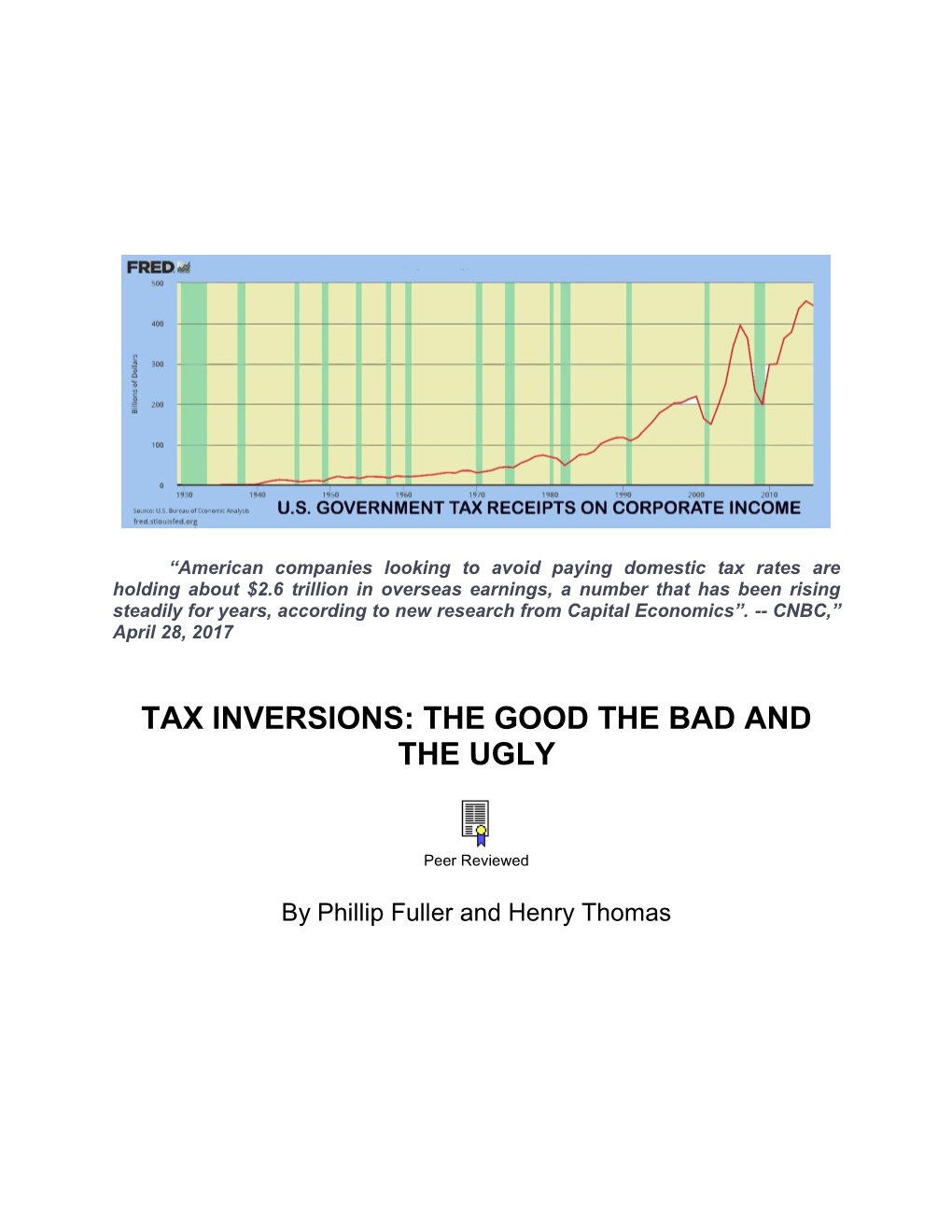 Tax Inversions: the Good the Bad and the Ugly
