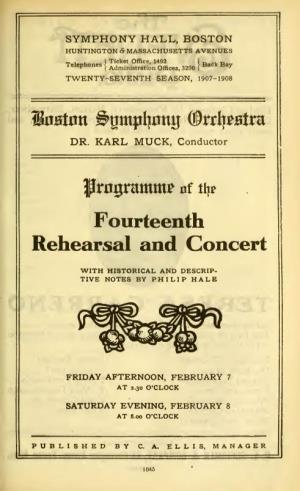 Fourteenth Rehearsal and Concert