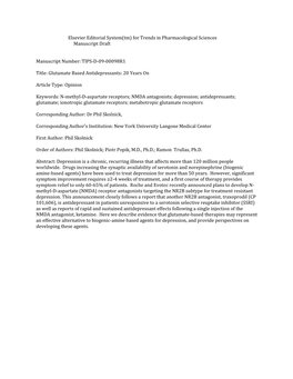 Elsevier Editorial System(Tm) for Trends in Pharmacological Sciences Manuscript Draft