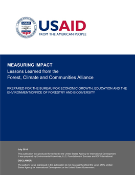 Measuring Impact: Lessons Learned from the Forest, Climate And