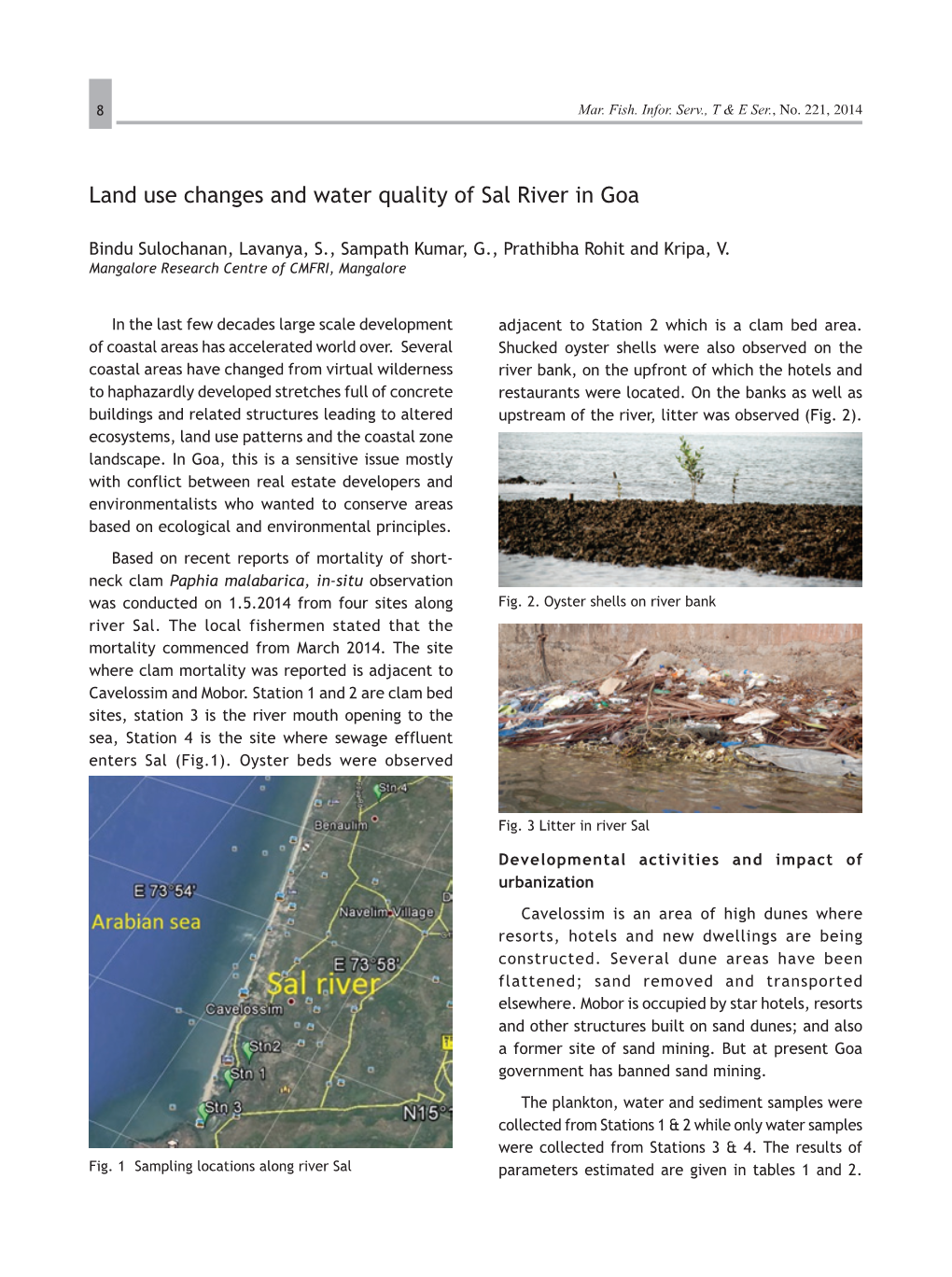 Land Use Changes and Water Quality of Sal River in Goa