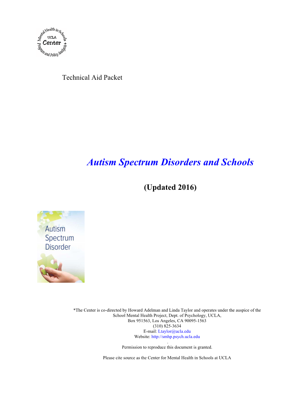 Autism Spectrum Disorders and Schools