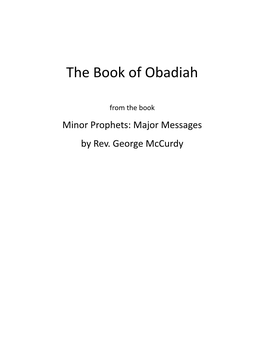 The Book of Obadiah