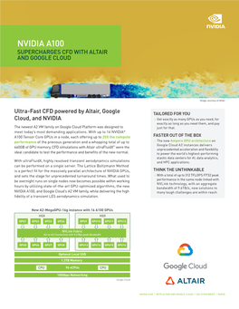 Nvidia A100 Supercharges Cfd with Altair and Google Cloud