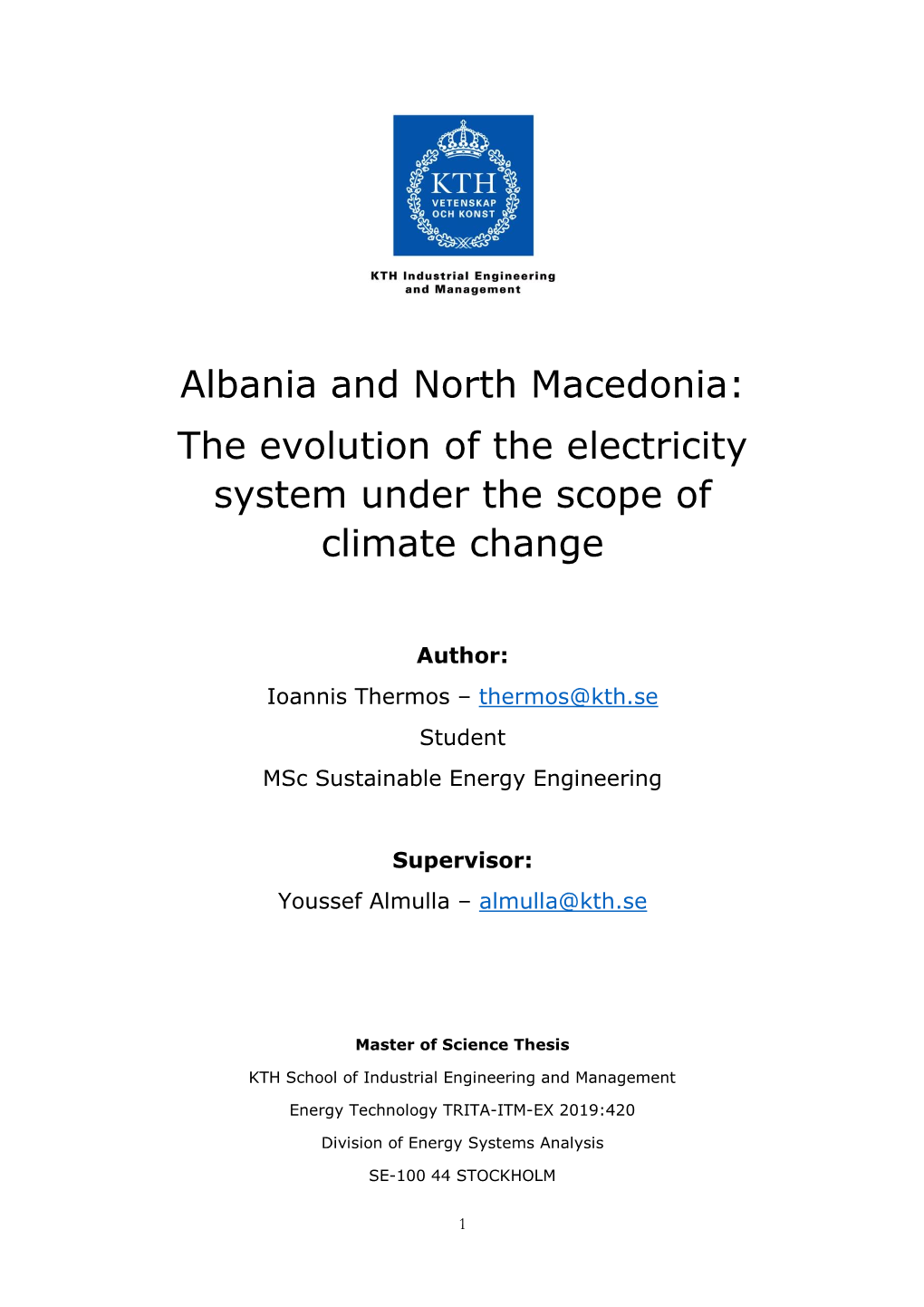 Albania and North Macedonia: the Evolution of the Electricity System Under the Scope of Climate Change