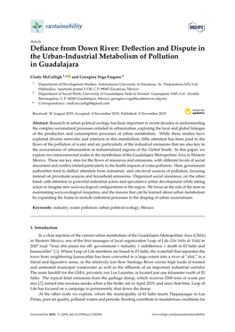 Defiance from Down River: Deflection and Dispute in the Urban-Industrial Metabolism of Pollution in Guadalajara