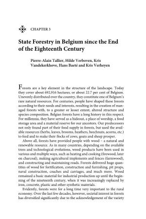 State Forestry in Belgium Since the End of the Eighteenth Century