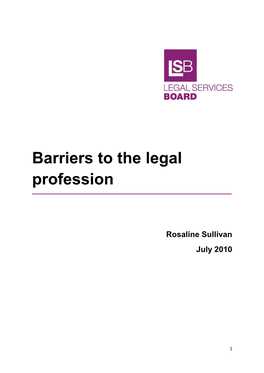 Barriers to the Legal Profession