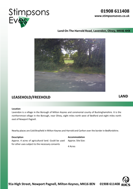 Land Leasehold/Freehold