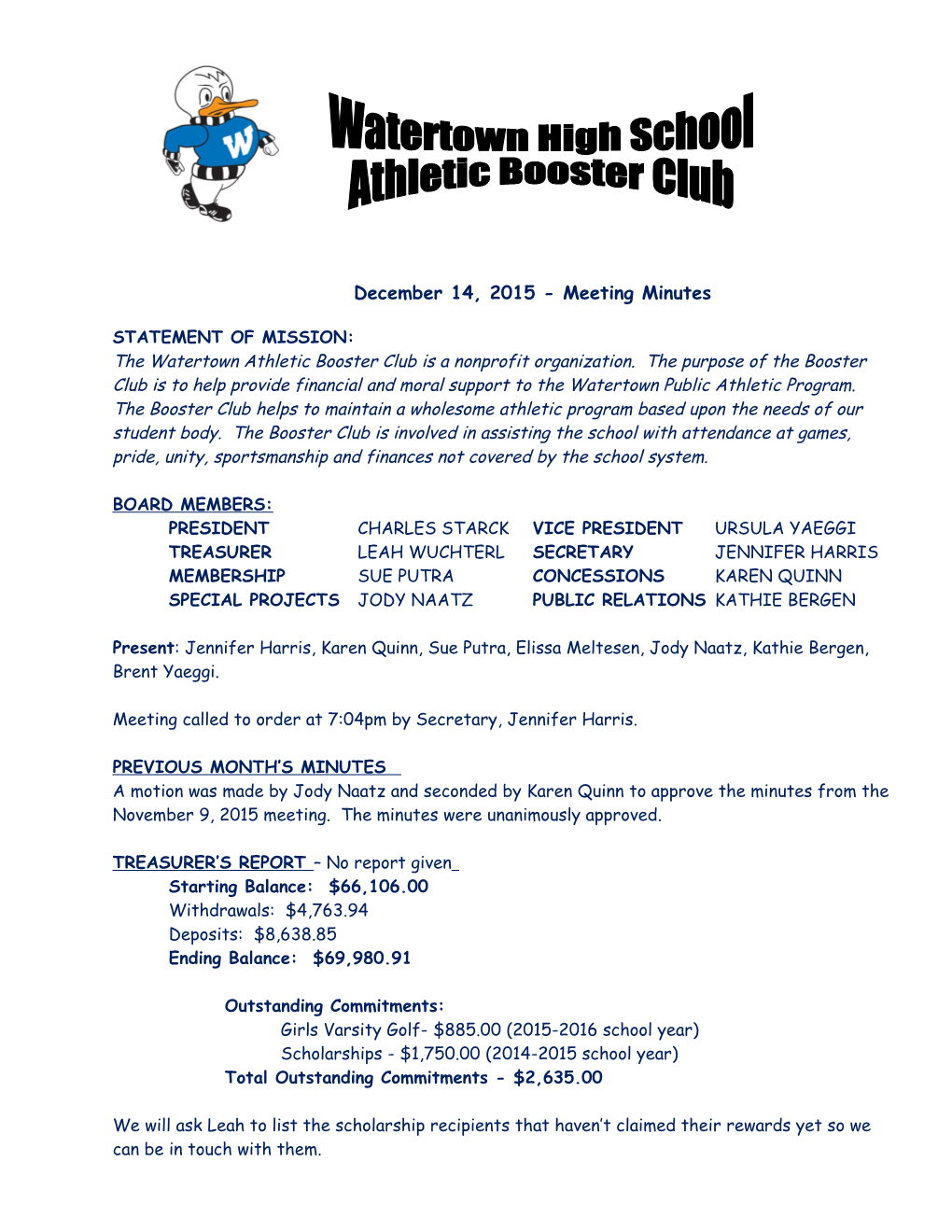 Watertown Athletic Booster Club