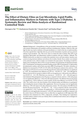 The Effect of Dietary Fibre on Gut Microbiota, Lipid Profile, And