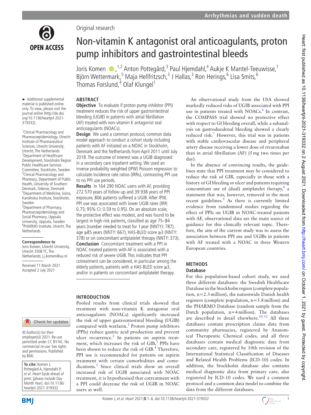 Non-Vitamin K Antagonist Oral Anticoagulants, Proton Pump