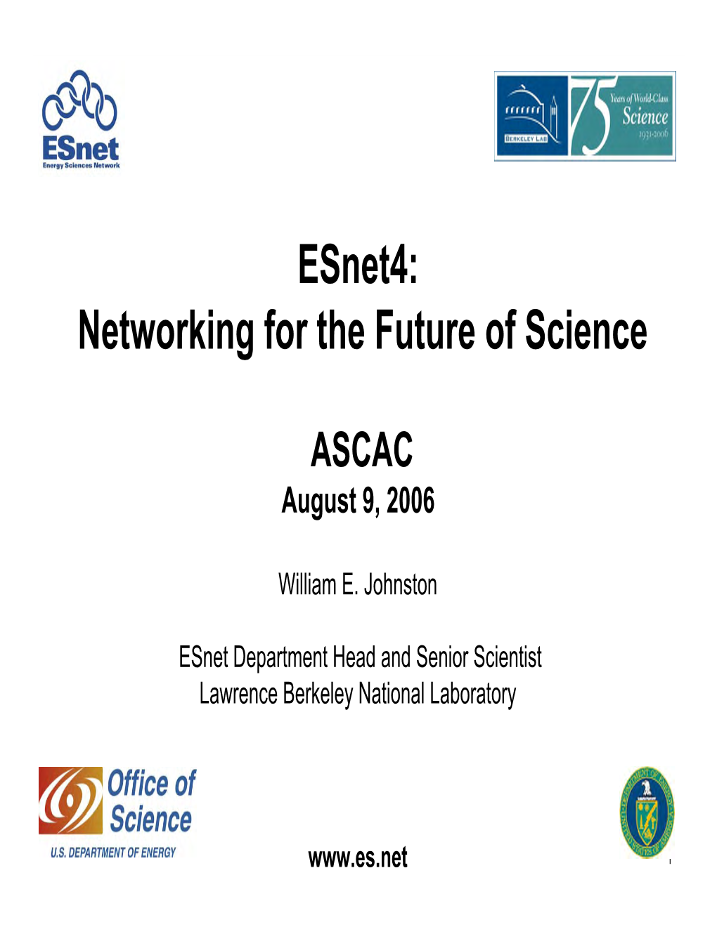 Networking for the Future of Science