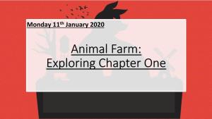 Animal Farm: Exploring Chapter One Learning Purposes