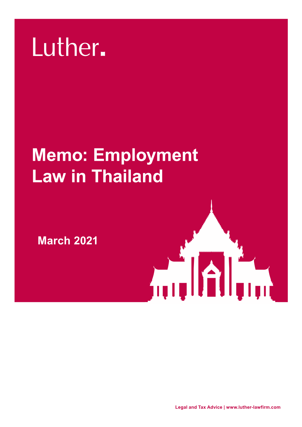 Memo: Employment Law in Thailand