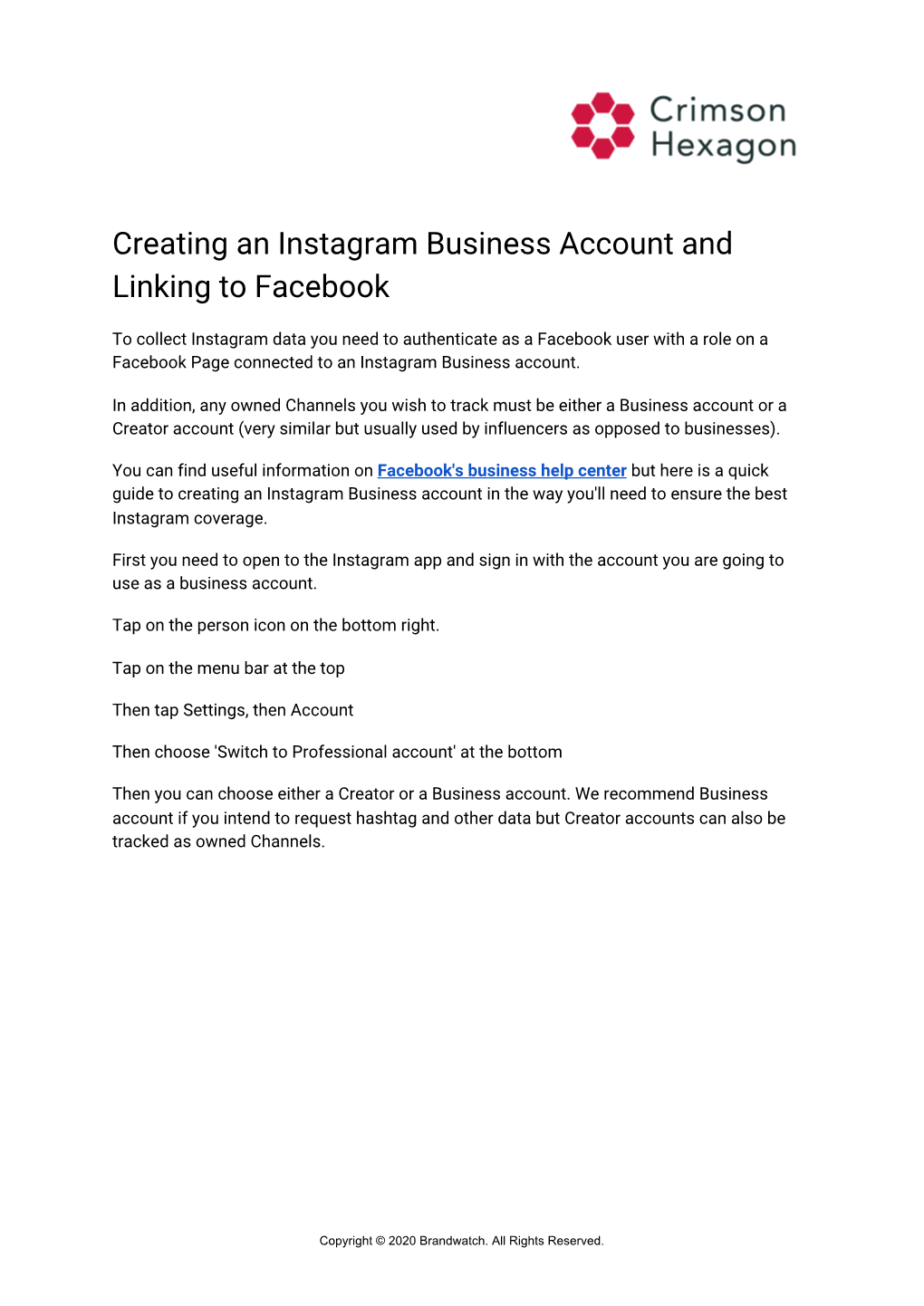 Creating an Instagram Business Account and Linking to Facebook