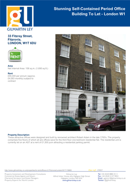 33 Fitzroy Street, Fitzrovia, LONDON, W1T 6DU