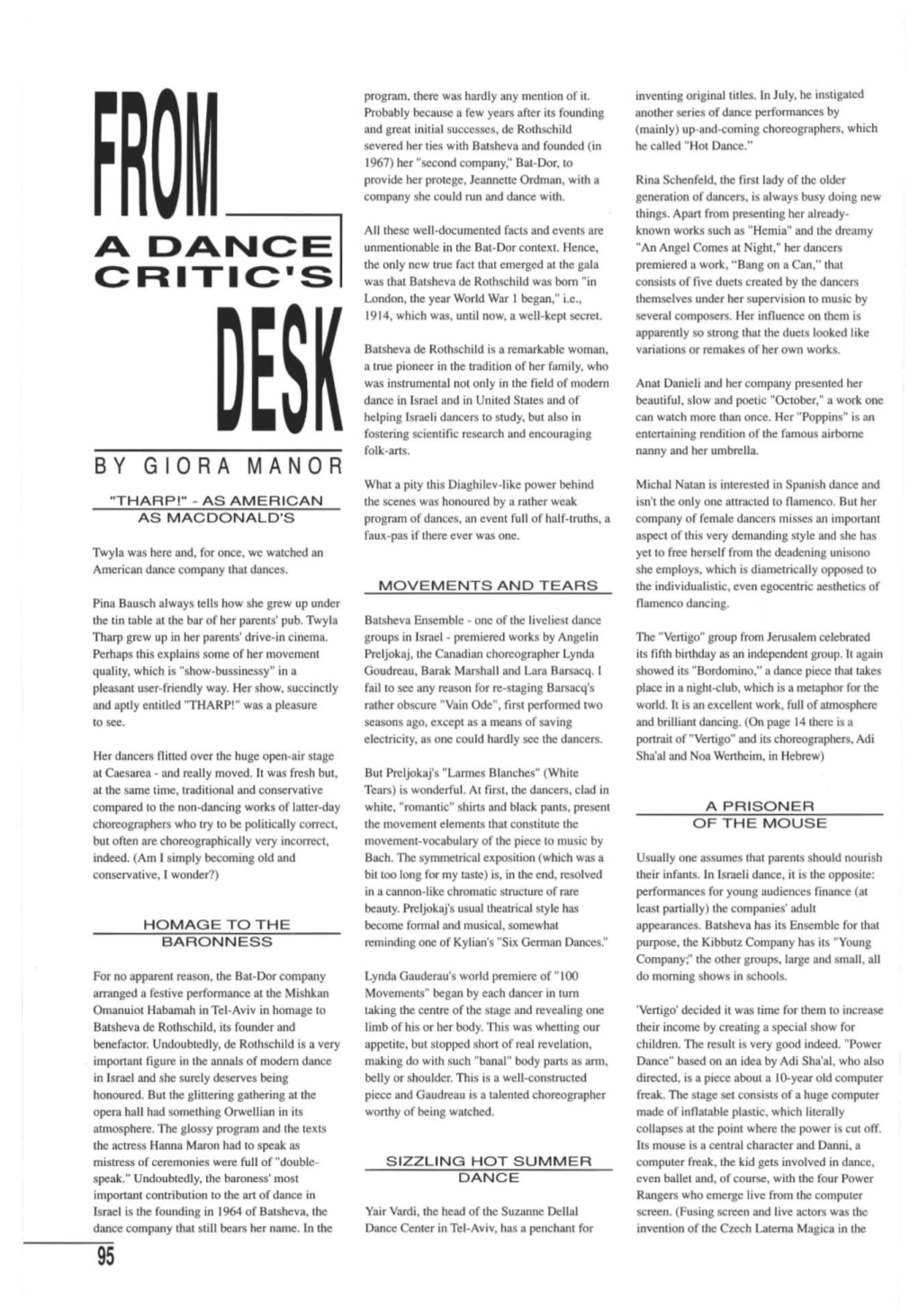 A Dance Critic·S 95