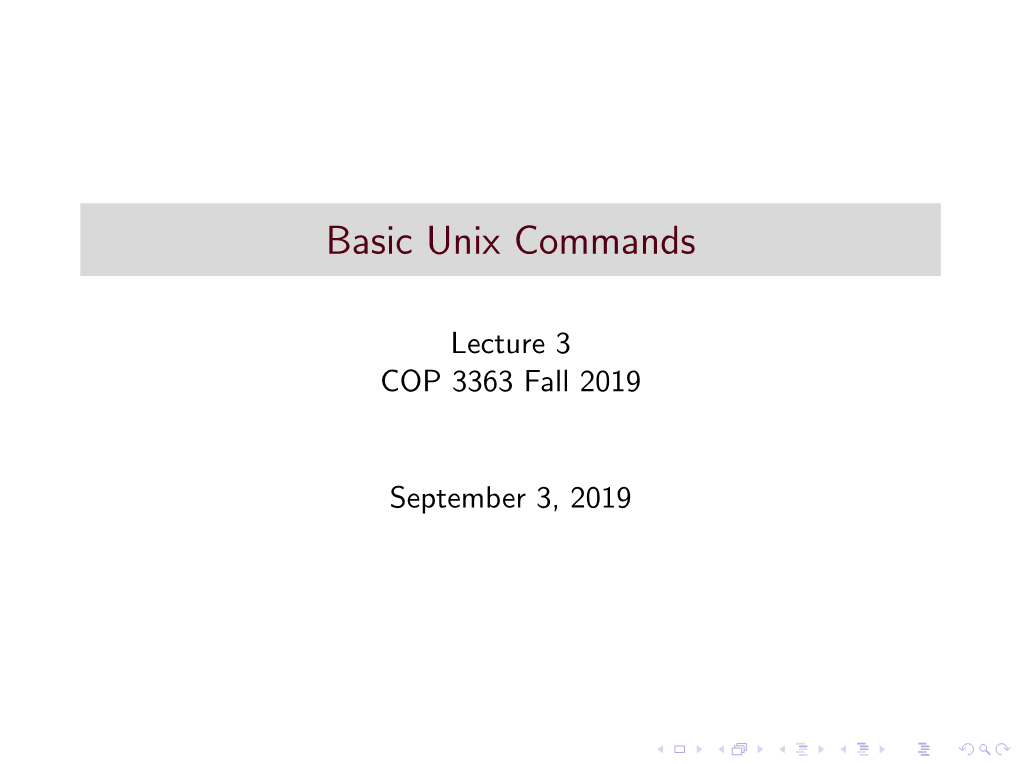 Basic Unix Commands